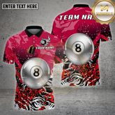 Maxcorners Billiards Shirt Silver 8 Ball Splash Art Multioptions Personalized Name, Team Name Unisex 3D Shirt
