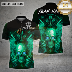 Maxcorners Darts Shirt Skull Wings Neon Glow Multioptions Personalized Name, Team Name Unisex 3D Shirt
