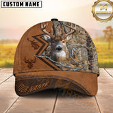 Maxcorners Hunting Forest Camo Leather Pattern Look Personalized Name 3D Cap (Deer/Moose/Boar/Turkey/Duck)