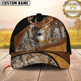 Maxcorners Dark Premium Deer Hunting Leather Pattern Camo Personalized Name Cap (6 Colors)