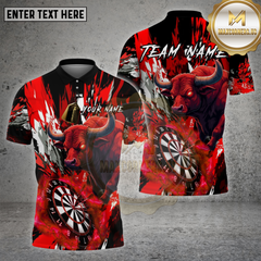 Maxcorners Darts Shirt Bull Dartboard Splash Multioptions Personalized Name, Team Name Unisex 3D Shirt (4 Colors)
