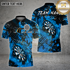 Maxcorners Darts Shirt Black Grunge Dartboard Multioptions Personalized Name, Team Name Unisex 3D Shirt (4 Colors)