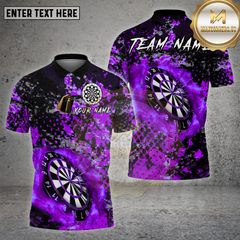Maxcorners Darts Shirt Black Grunge Dartboard Multioptions Personalized Name, Team Name Unisex 3D Shirt (4 Colors)
