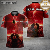 Maxcorners Billiards Shirt 8 Ball Lightning Storm Multioptions Personalized Name, Team Name Unisex 3D Shirt (4 Colors)