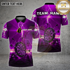 Maxcorners Darts Shirt Dartboard Lightning Glow Multioptions Personalized Name, Team Name Unisex 3D Shirt (4 Colors)