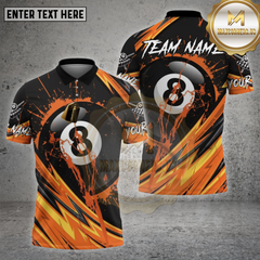 Maxcorners Billiards Shirt 8 Ball Lightning Splash Multioptions Personalized Name, Team Name Unisex 3D Shirt (4 Colors)
