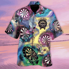 MaxCorners Darts Play Hard Skull Hawaiian Shirt