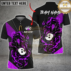 Maxcorners Bowling Jersey Flame Dragon Strike Multioptions Personalized Name, Team Name Unisex 3D Bowling Shirt (4 Colors)