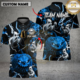 Maxcorners Dart Polo Shirt Halloween Pumpkin Ghost Lightning Multioptions Personalized Name, Team Name Unisex 3D Shirt (4 Colors)