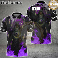 Maxcorners Bowling Shirt Magic Flame Wizard Multioptions Personalized Name, Team Name Unisex 3D Shirt (4 Colors)