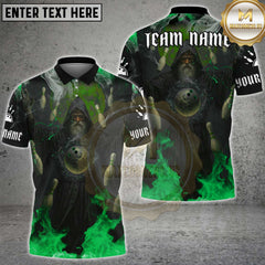Maxcorners Bowling Shirt Magic Flame Wizard Multioptions Personalized Name, Team Name Unisex 3D Shirt (4 Colors)