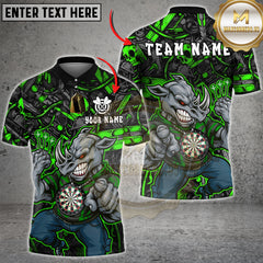 Maxcorners Dart Shirt Rhino Design Red Black Style Multioptions Personalized Name, Team Name Unisex 3D Shirt (4 Colors)