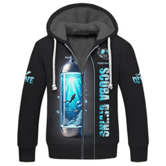 Maxcorners Diver With Diving Tank Custom Name 3D Shirt Born To Dive Personalized Gift For Diver Lovers LM2111