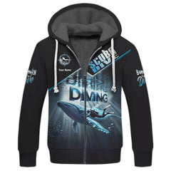 Maxcorners Custom Scuba Diver With Whale 3D T-Shirt Personalized Name Gift For Diver Lovers LM2111