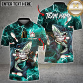 Maxcorners Bowling Shirt Shark Bowling Ball Lightning Graphic Multioptions Personalized Name Team Name 3D Shirt (4 Colors)