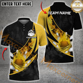 Maxcorners Bowling Fire Shirt Flaming Strike Explosion Design Multicolor Options Personalized Name, Team Name 3D Shirt (4 Colors)