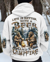 Maxcorners Life Is Better With A Beer And A Campfire Bigfoot All Over Print LM2101