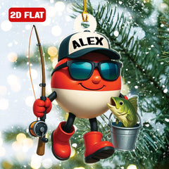 Maxcorners Personalized Fishing Ornament Tackle Box Fisherman Custom Name Ornament Fishing Gift For Dad Grandpa Fishing Lover Angler Merry Fishmas Gift