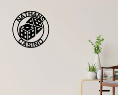 Maxcorners Casino Sign, Gambling Sign, Poker Sign, Dice Sign, Dice Wall art, Metal Casino Sign, Bar SignLM1009