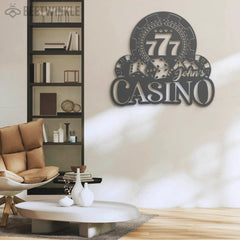 Maxcorners Personalized Casino Sign LED Poker Room Decor, Poker Metal Wall Art, Gift For Poker LoverLM1009