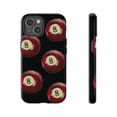 Maxcorners Billiards Red Eight Ball Hand Painted Full Wrap Phone Case LM1012