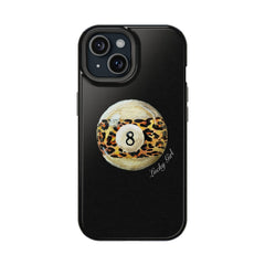 Maxcorners Billiards Leopard Print 8 Ball- 'Lucky Me" Trendy Full Wrap Phone Case LM1012
