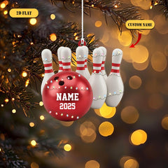 Maxcorners Personalized Bowling 2D Flat Ornament 2025, Custom Name Christmas Ornament, Bowling Ball and Pins Decor, Gift for Bowler or Bowling Team
LM1111