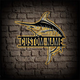 Maxcorners Custom Marlin Fishing Metal Sign, ,Marlin Fish Wall Art