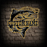 Maxcorners Custom Bass Fishing Metal Sign, Metal Wall Art