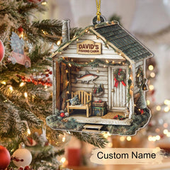 Maxcorners Personalized Dreamy Fishing Cabin 2D Flat Acrylic Ornament, Fishing Ornament, Gift for Fish Lover, Fishing Lover Xmas Ornament Gift
2D Flat
