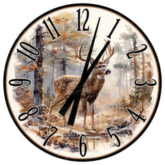 Maxcorners Buck Deer Metal Clock: Rustic Cabin Decor Buck By Creek TU3012