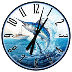 Maxcorners Marlin Fishing Clock: Game Fish Lake Decor TU3012