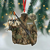 Maxcorners Personalized Duck Hunting Camo Jacket Christmas 3D Ornament, Custom Holiday Tree Decor, Perfect Gift for Hunter