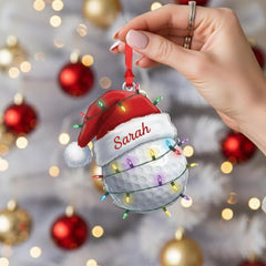 Maxcorners Personalized Golf Ball Christmas Ornament, Acrylic Ornament, Christmas Tree Ornaments, Gift For Golfer