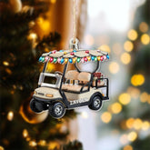 Maxcorners Personalized Golf Cart Christmas Ornament, Acrylic Ornament, Christmas Tree Ornaments, Gift For Golfer