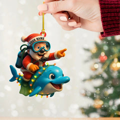Maxcorners Diving Santa Home Decor, Christmas Ornament, Personalized Ornament 2D Flat LM2111
