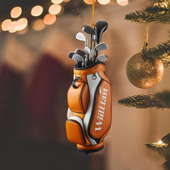 Maxcorners Custom Golf Bag Ornament, Acrylic Ornament, Christmas Tree Ornaments, Gift For Golfer