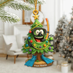 Maxcorners Diving Christmas Tree Home Decor, Christmas Ornament, Personalized Ornament 2D Flat LM2111