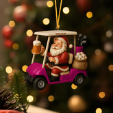 Maxcorners Santa Claus In Golf Cart Ornament, Gifts For Beer Lovers, Personalized Christmas Ornaments