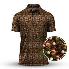 Maxcorners Reindeer Shirt For Golfer, Funny Pattern Golf Shirt, Christmas Golf Shirt