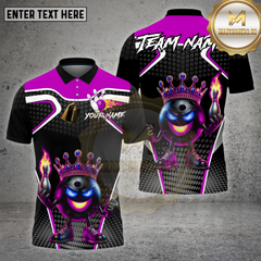 Maxcorners Bowling Shirt Black Crown Fire Royal Ball Multioptions Personalized Name, Team Name Unisex 3D Shirt