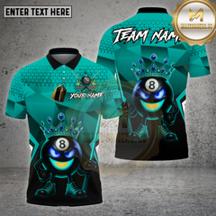 Maxcorners Billiards Shirt 8 Ball King Flame Geometric Power Multioptions Personalized Name, Team Name Unisex 3D Shirt