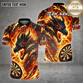 Maxcorners Dartboard Fire Dragon Flame Art Design Multi Options Personalized Name Team Name 3D Shirt