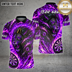 Maxcorners Dartboard Fire Lion Flame Art Design Multi Options Personalized Name Team Name 3D Shirt