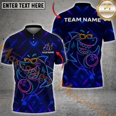 Maxcorners Bowling Neon Style Personalized Name 3D Unisex Shirt (2 Options)
