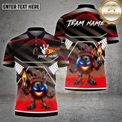Maxcorners Bowling King Fire Crown Gradient Multicolor Options Personalized Name, Team Name Unisex 3D Shirt