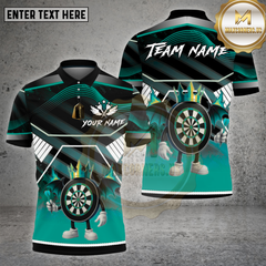 Maxcorners Dartboard King Crown Black Wings Multicolor Options Personalized Name, Team Name Unisex 3D Shirt