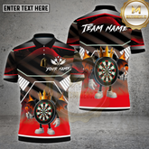 Maxcorners Dartboard King Crown Black Wings Multicolor Options Personalized Name, Team Name Unisex 3D Shirt