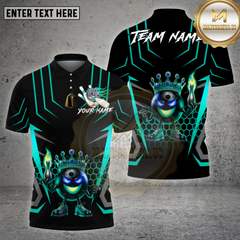 Maxcorners Bowling King Flame Ball Black Design Multicolor Options Personalized Name, Team Name Unisex 3D Shirt