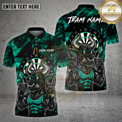 Maxcorners Dartboard Muscle Bull Rock Nโ Roll Grunge Multicolor Options Personalized Name, Team Name Unisex 3D Shirt